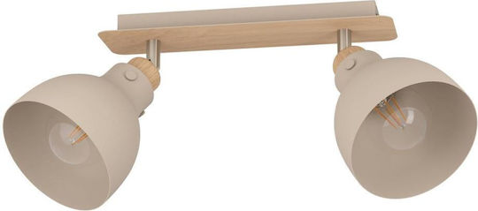 Eglo Doppel Spot mit Fassung E27 in Beige Farbe Eglo Doppel Spot mit Fassung E27 in Beige Farbe