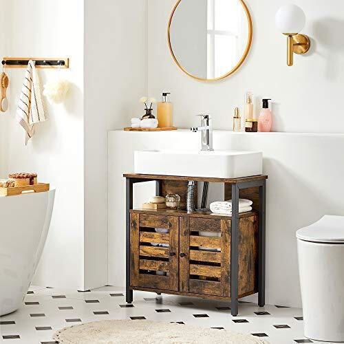 Vasagle Πάγκος χωρίς Νιπτήρα Μ60xΒ30xΥ60cm Rustic Brown and Black