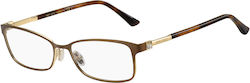 Jimmy Choo Metallischer Brillengestell Braun Jimmy Choo Metallischer Brillengestell Braun