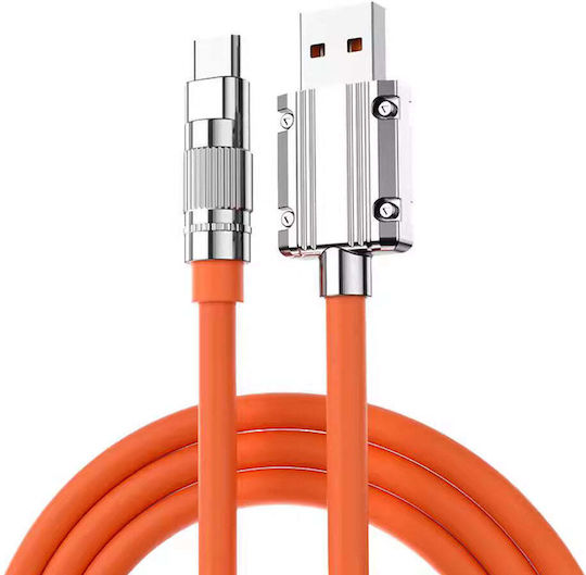 Leewello LW-40 USB 2.0 Cable USB-C male - USB-A 120W PD Πορτοκαλί 1.2m