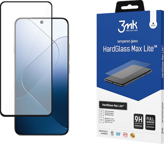3MK Vollflächig gehärtetes Glas Schwarz (Xiaomi 14)