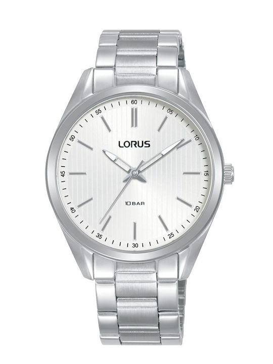 Lorus Γυναικείο Ρολόι 34mm Μπαταρίας με Ασημί Μεταλλικό Μπρασελέ