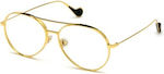 Moncler Männlich Metallisch Brillenrahmen Gold ML0105 030