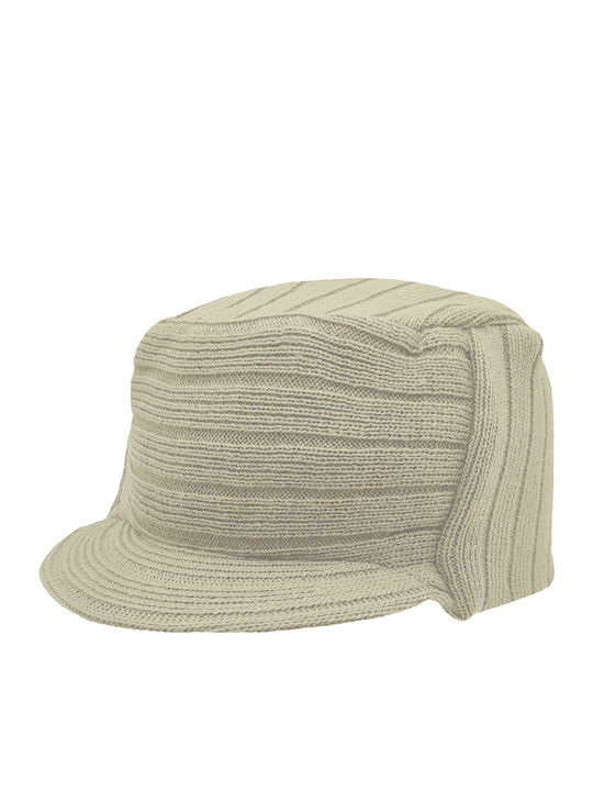 Beanie Γυναικείος Σκούφος Πλεκτός σε Εκρού χρώμα