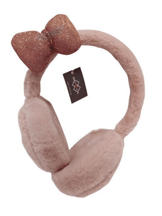 Romvous Γυναικείο Earmuff Πλεκτό σε Ροζ χρώμα