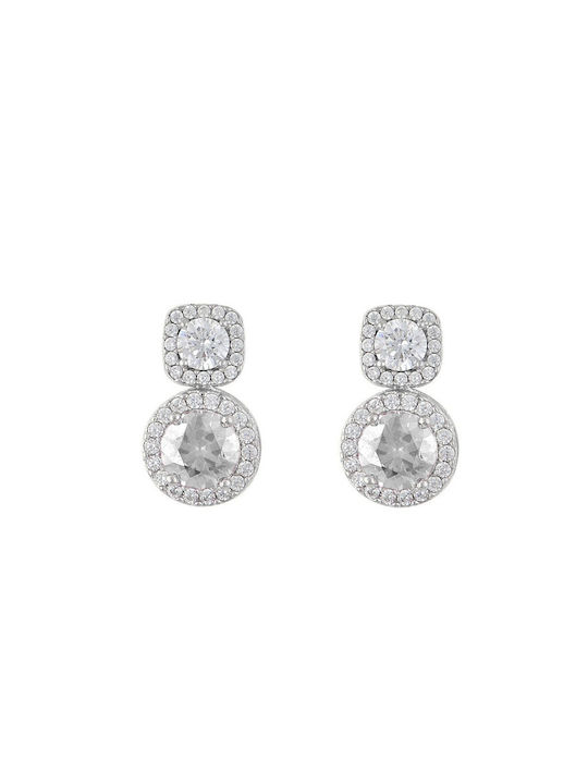 Filva Oro Earrings Pendants made of Platinum with Stones