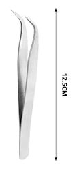 Tpster Eyebrow Tweezer with Thin Tip Silver 12.5cm 1pcs