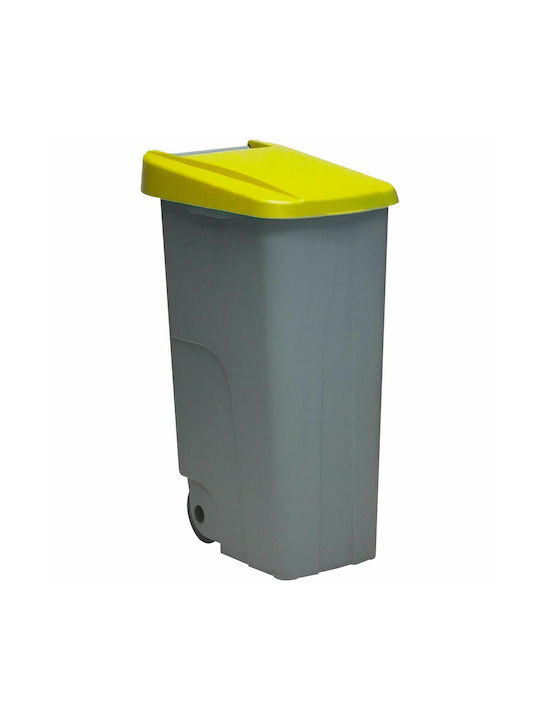 Denox Κάδος Ανακύκλωσης Πλαστικός Κίτρινος 110lt