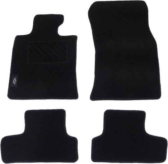 Autopataki Set of Front and Rear Mats 4pcs for Mini Cooper 2006-2013 Black