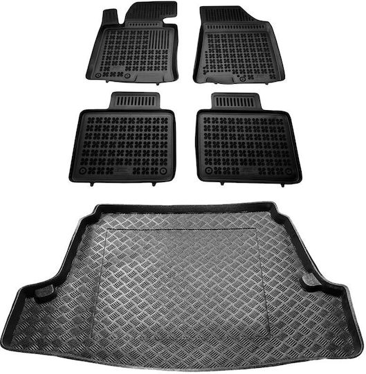 Rezaw Plast Set of Front and Rear Mats 5pcs Tray Type for Hyundai i40 Black