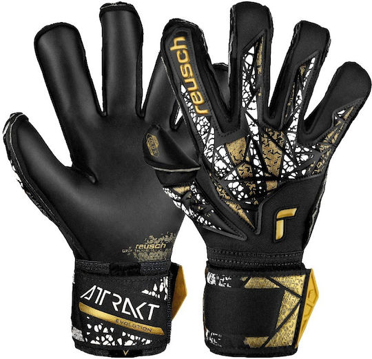 Reusch Attrakt Gold X Evo Cut Finger Support Голмански ръкавици за Възрастни Черен