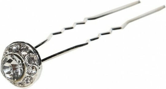 Ro-Ro Accessories Dekoratives Haarnadel Silber mit Strass