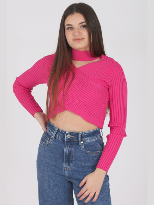 Epwnymo Damen Bluse Langärmelig Fuchsie