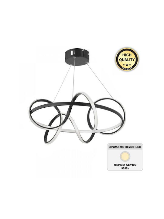 Megapap Metal Ceiling Light with Integrated LED 55pcs Black