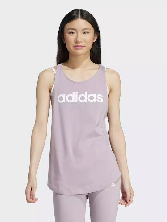 Adidas Γυναικεία Αθλητική Μπλούζα Αμάνικη Μωβ