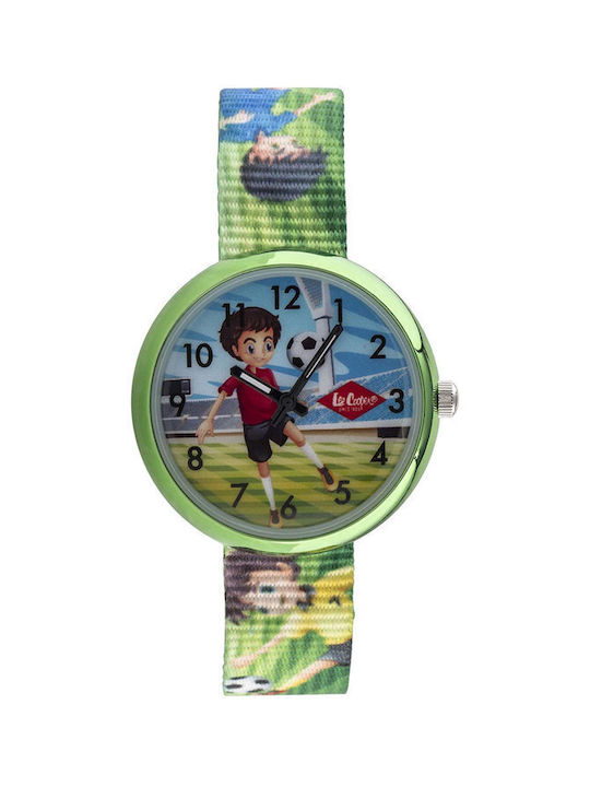 Lee Cooper Παιδικό Ρολόι με Υφασμάτινο Λουράκι Πράσινο