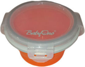Babyono Recipient pentru copii din silicon 0.22lt Portocaliu