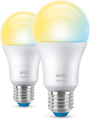 WiZ Smart LED Bulbs 8W for Socket E27 and Shape A60 Adjustable White 806lm 2pcs