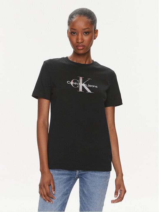 Calvin Klein Monologo Damen T-Shirt Black