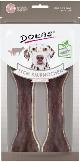 Dokas Chew Bone Dog Treat with Lamb 15cm 130gr 2pcs