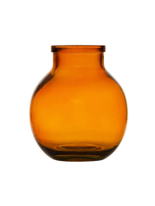 BigBuy Decorative Vase Glass Κεχριμπάρι 21x21x25cm 1pcs