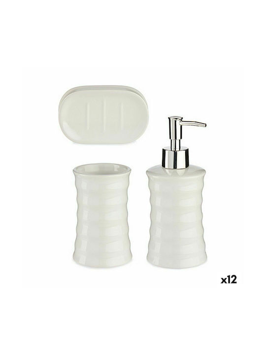 Berilo Ceramic Bathroom Accessory Set White 12pcs