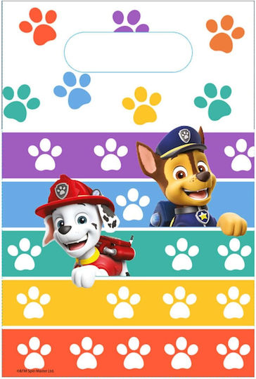 Amscan Χάρτινη Τσάντα για Δώρο με Θέμα "Paw Patrol" Πολύχρωμη 15.8x23.6εκ. 8τμχ