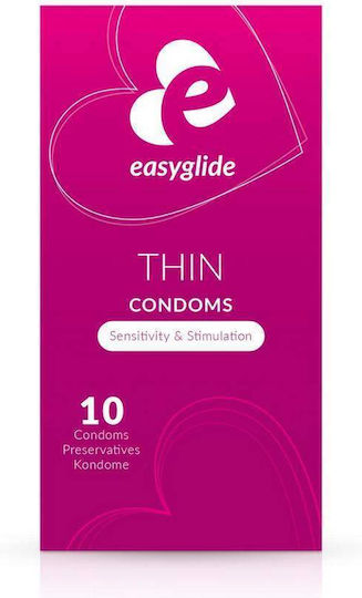 Easyglide Prezervative Thin 10 buc 52mm cu Răsucituri Natural