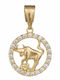 Stier Charm Tierkreiszeichen Stier aus 14K Gold mit Zirkon