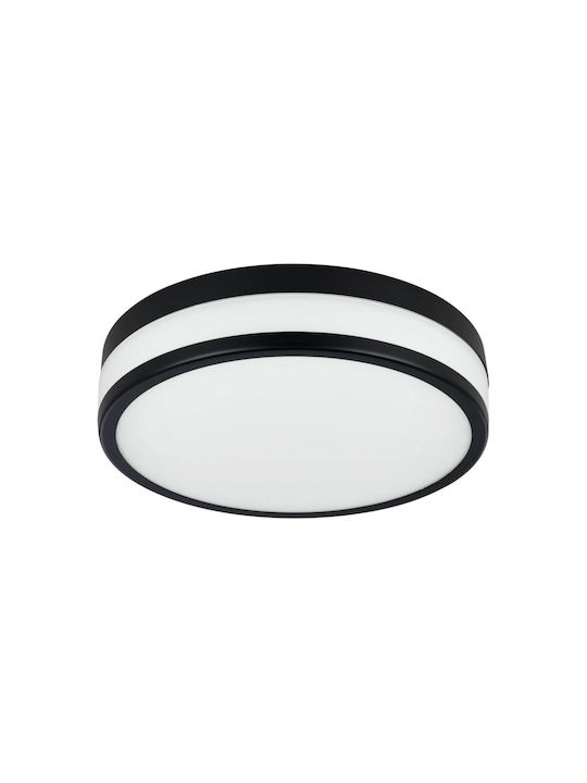 Eglo Modern Ceiling Mount Light with Integrated LED in Black color