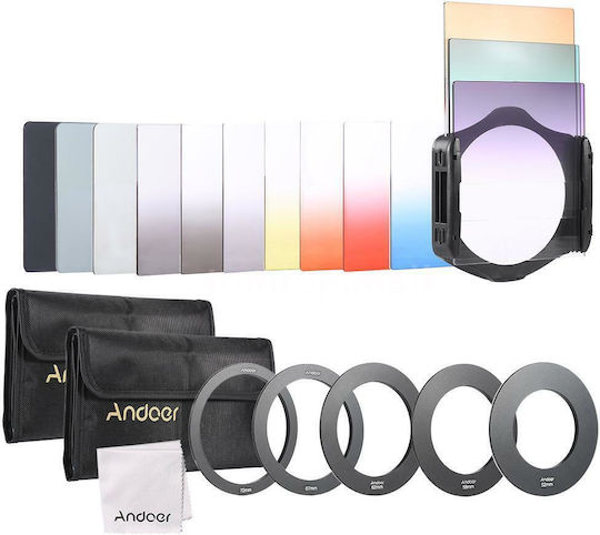 Kamerazubehör 22-Teiliges Fotoset mit quadratischem Farbverlauf Vollfarbfilter-Bundle mit Filtern und Rigs 5 Stück