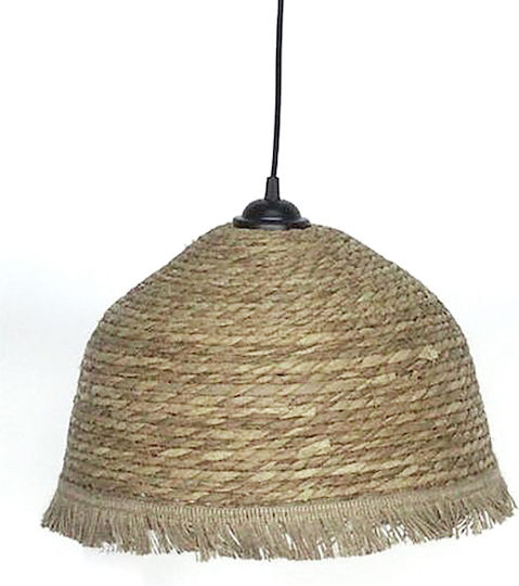 Zaros Pendant Light Beige with Rope for Socket E27 36x24x24cm