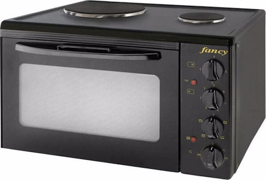 Fancy 0217 & Light Elektrisches Backöfen & Kochplatten 31lt mit 2 Kochfelder Schwarz