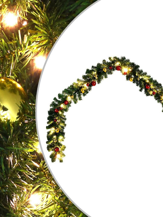 vidaXL Lighted Christmas Garland Green 1pc