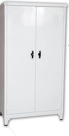 Zweiflügeliger Schrank Metallisch Verzinkt 90x46x175cm