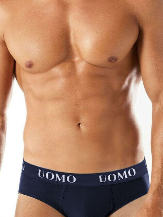 Uomo Herren Slips Blau 1Packung