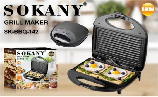 Sokany Sandwich Maker for for 2 Sandwiches Sandwiches 800W Black