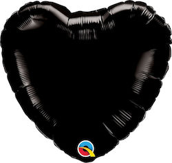 Balloon Foil Valentine's Day Heart Black 46cm