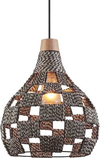 Hatzipantos Stores Pendant Light Grey/Brown with Rope for Socket E27 30cm