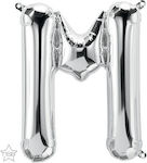 Balloon Foil Letter Μ Silver 41cm