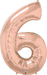 Balloon Foil Number 6 Rose Gold Pink Gold