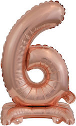 Balloon Foil Number 6 Rose Gold 38cm Pink Gold