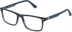 Police Acetate Eyeglass Frame Blue VPLF74 093M