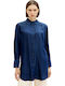 Women's Denim Long Sleeve Shirt Blue (clean Mid Stone Blue Denim)