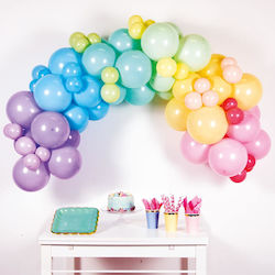 Composition with 78 Balloons Multicolour Rainbow Organic Diy Pastel Rainbow