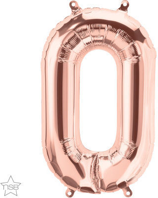 Luftballon Folie Zahl 0 Rose Gold Mini 41cm Pink Gold