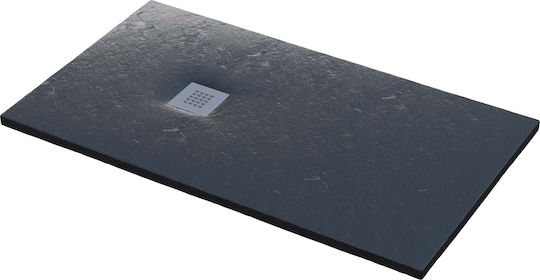 Sanitec Künstlicher Stein Dusche x90cm Anthracinte