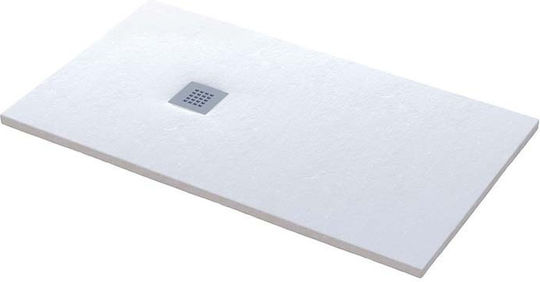 Sanitec Square Shower Artificial Stone 90x90cm White