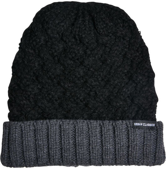 Beanie Unisex Beanie mit Strickmuster in Schwarz Farbe