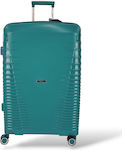 Rain Large Travel Suitcase Hard Petrol with 4 Wheels Height 75cm.